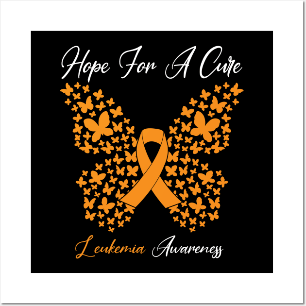 Hope For A Cure Butterfly Gift 3 Leukemia Wall Art by HomerNewbergereq